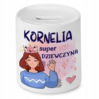 Skarbonka 330 Ml Dla Korneli Córki Dziecka Prezent Z Nadrukiem Ze Zdjęciem