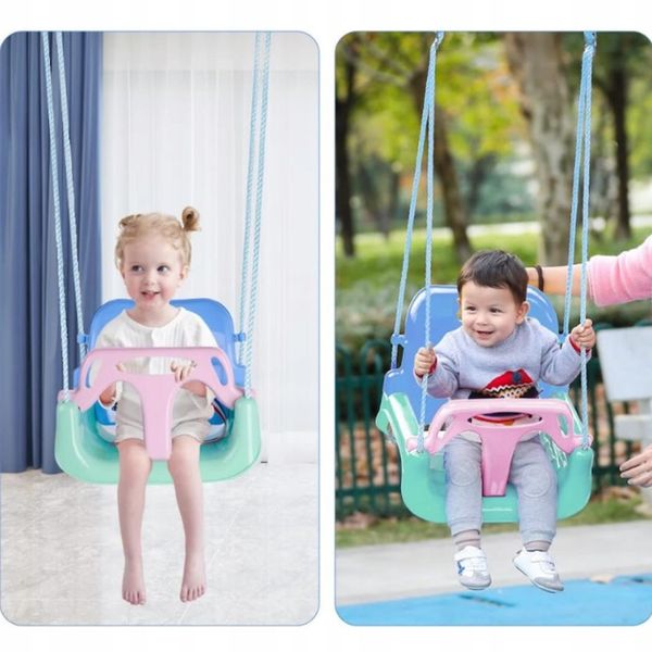 Huśtawka Ogrodowa Modułowa domowa dla Dzieci 3w1 Mocna na Linach Bezpieczna zdjęcie 7