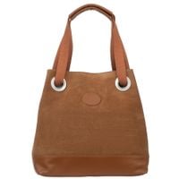 VERA PELLE torebka zamszowa shopper z parcianymi rączkami V707 camel