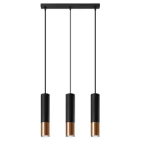 Lampa wisząca LOOPEZ 3L czarny/miedź