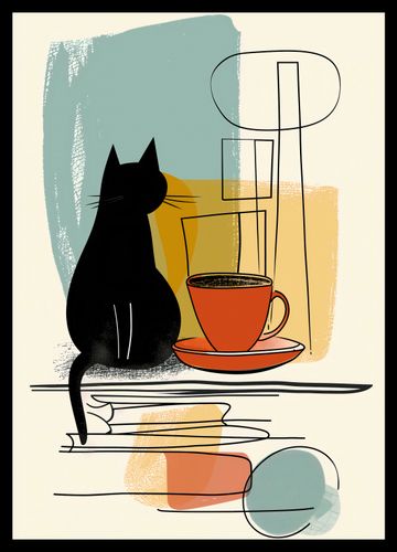 Plakat 29,7x42cm Kot i Kawa na Arena.pl