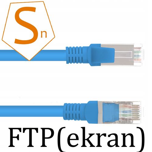 Kabel sieciowy LAN ETHERNET RJ45 FTP cat5e 1m nieb na Arena.pl