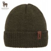 Czapka MYŚLIWSKA dla myśliwego WEŁNA MERINO khaki olive uniwersalna