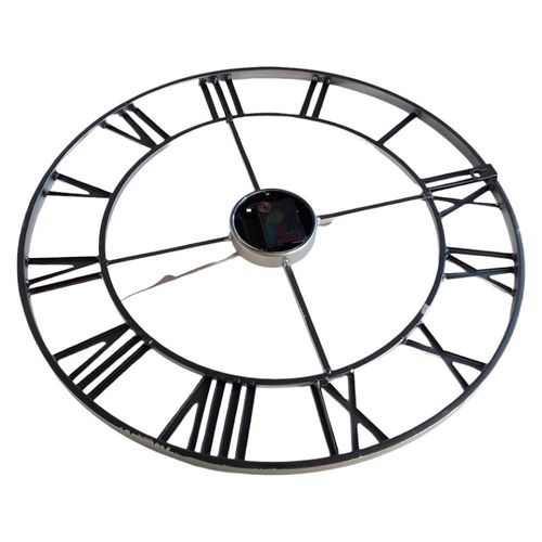 Zegar ścienny metalowy srebrny 47cm Vintage na Arena.pl