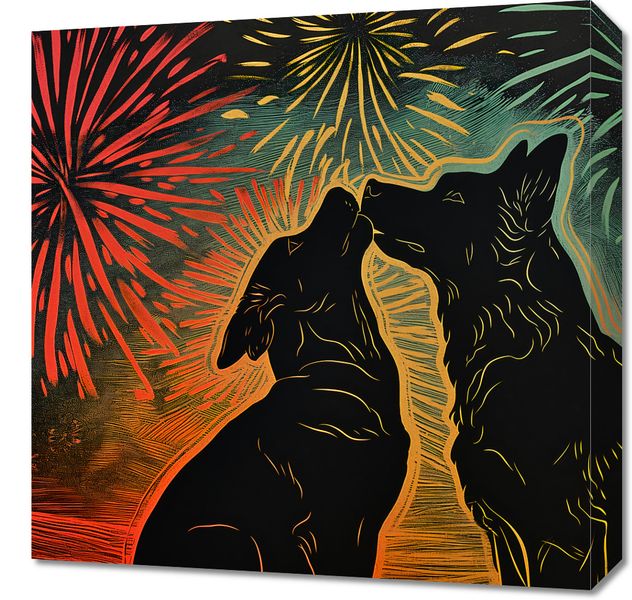 Obraz 50x50cm Psi Uścisk zdjęcie 1