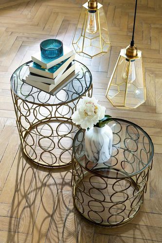 Zestaw 2 stolików Archi złote na Arena.pl