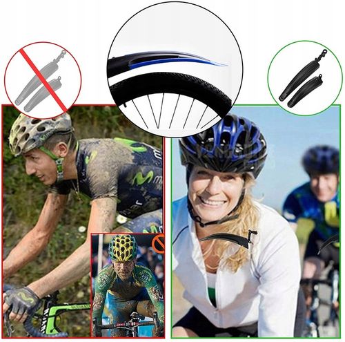 BŁOTNIKI ROWEROWE ROWER ZESTAW KOMPLET PRZÓD TYŁ 2 SZT MTB 24-26 CZARNY na Arena.pl