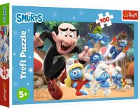 Puzzle dla dzieci z obrazkiem z bajki Smerfy - Nauki Smerfa 100 elementów