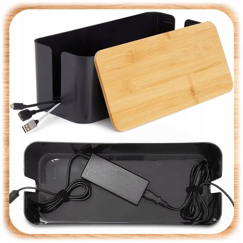 ORGANIZER NA KABLE POJEMNIK PUDEŁKO NA LISTWY KABLI PRZEWODY BOX DREWNO L na Arena.pl