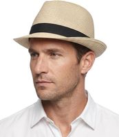 Kapelusz Słomkowy Fedora Przeciwsłoneczny Letni Oddychający Beżowy XL/XXL