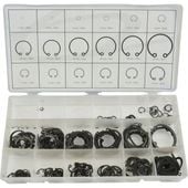 Pierścienie osadcze Segera E-clip wewnętrzne zestaw 300 szt. Silver