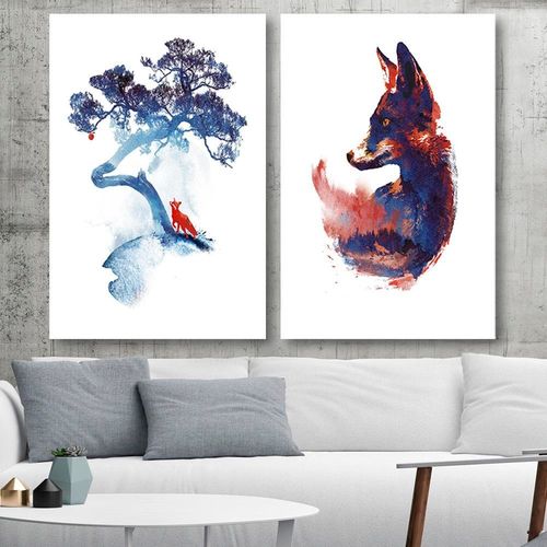 Obraz na płótnie - Canvas, Lis i jabłko 50x70 na Arena.pl