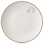 Talerz Deserowy Płytki Mały na Ciasto Deser Ceramiczny Beżowy Kremowy 20 cm