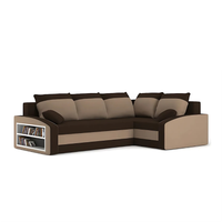 Duży narożnik, prawy, półka w lewym, LUSSO, 230x179x75, brąz | TYLETEGOTU