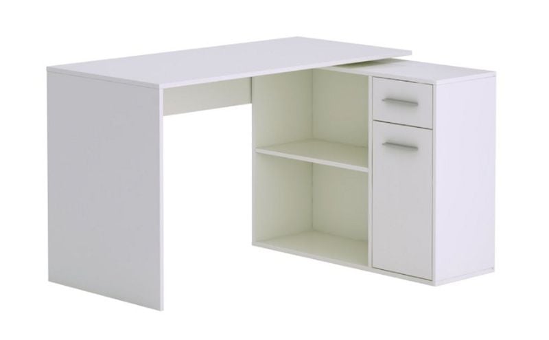 Emaga BIURKO NAROŻNE SOLO SZUFLADA BIAŁY MAT zdjęcie 1