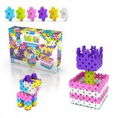 KLOCKI KONSTRUKCYJNE WAFLE MELI Basic Pink 300 El PASTELOWE RÓŻ PUZZLE 3D