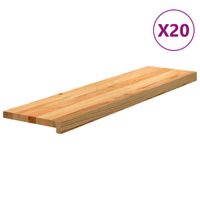 Stopnie schodowe, 20 szt. brązowe 100x25x2cm lite drewno dębowe