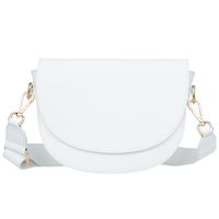 VERA PELLE torebka skórzana listonoszka z paskiem na ramię V504 biała