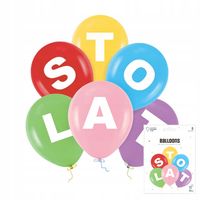 ZESTAW KOLOROWYCH BALONÓW STO LAT NA IMPREZE URODZINOWĄ PRZYJĘCIE