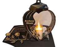 MAMA MAMIE ZNICZ LAMPION NA GRÓB SERCE DUŻE CZARNE SKOS SENTENCJA+ ŚWIECA