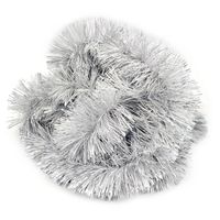 ŁAŃCUCH CHOINKOWY BIAŁY SREBRNY GIRLANDA ŚWIĄTECZNA 7cm długi 6 metrów