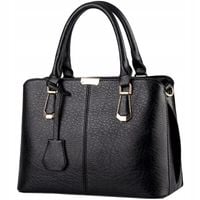 TOREBKA CZARNA ELEGANCKA Usztywniana Pojemna Damska do Ręki na Ramię Pasek