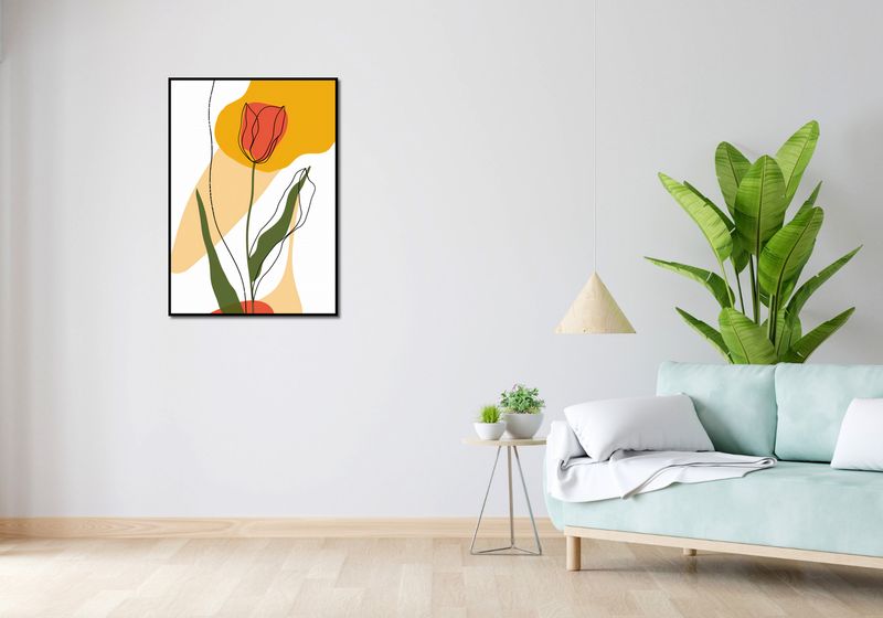 Plakat 64x90cm Przerysowany Tulipan zdjęcie 4