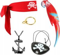 ZESTAW PIRATA PRZEBRANIE DLA DZIECI I DOROSŁYCH AKCESORIA KOSTIUM PIRAT