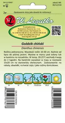 Nasiona Goździk chiński mieszanka, 1g na Arena.pl