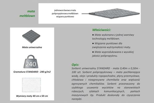 Sorbent mata uniwersalna STANDARD 25 szt. / ATEST na Arena.pl