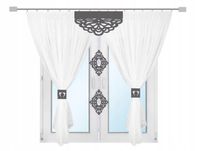 Firana nowoczesna K19 salon sypialnia lambrekin AŻUR glamur 300x150