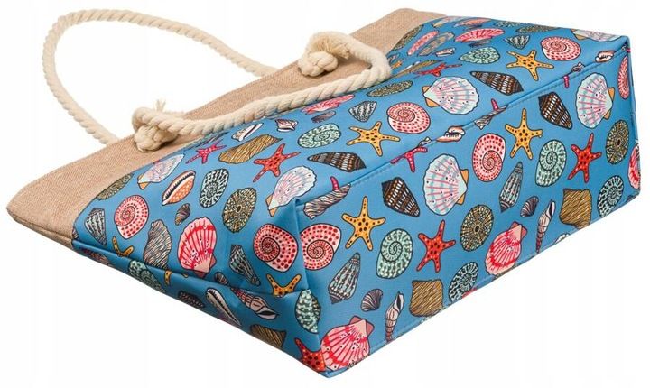 Torba Plażowa Duża Zapinana Na Zamek Torebka Shopper z Podszewką Piknik XXL zdjęcie 7