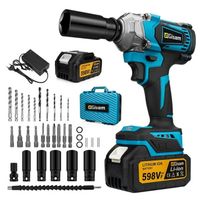 KLUCZ UDAROWY AKUMULATOROWY MOCNY 1200NM BEZSZCZOTKOWY DUŻY ZESTAW NASADEK