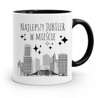 Dla Jubilera Kubek Czarny Najlepszy W Mieście Z Nadrukiem Ze Zdjęciem