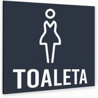Tabliczka DIBOND TOALETA DAMSKA Tablica ATRACYTOWA nierdzewna ALUMINIOWA