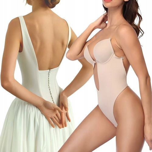 BODY DAMSKIE MODELUJĄCE BIUSTONOSZ MAJTKI STRINGI DO SUKIENKI BEZ PLECÓW S na Arena.pl
