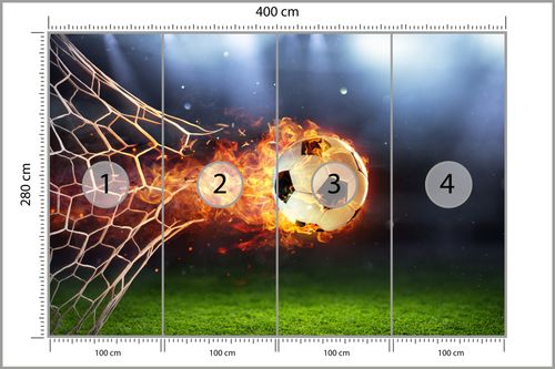 Emaga Fototapeta Piłka Nożna W Płomieniach Flizelina Zmywalna 400x280 na Arena.pl