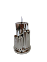 Świeczka dekoracyjna led srebrna z potrójnymi świeczkami 8cm*15cm