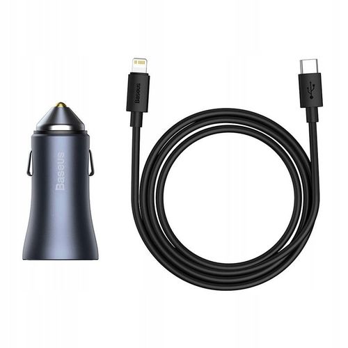 Szybka Ładowarka Samochodowa + Przewód Kabel Szybki Baseus USB + USB-C, QC4 na Arena.pl