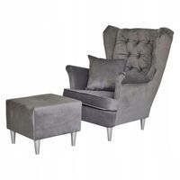 Fotel uszak Gaja z podnóżkiem skandynawski  wodoodporny