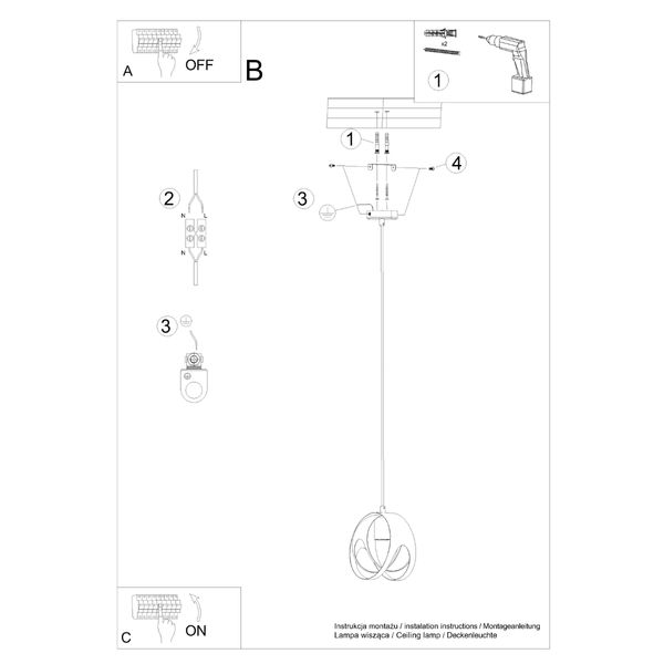 Lampa wisząca TULOS 1 biała zdjęcie 5