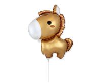 Balon foliowy konik kucyk brązowy farma 35 cm