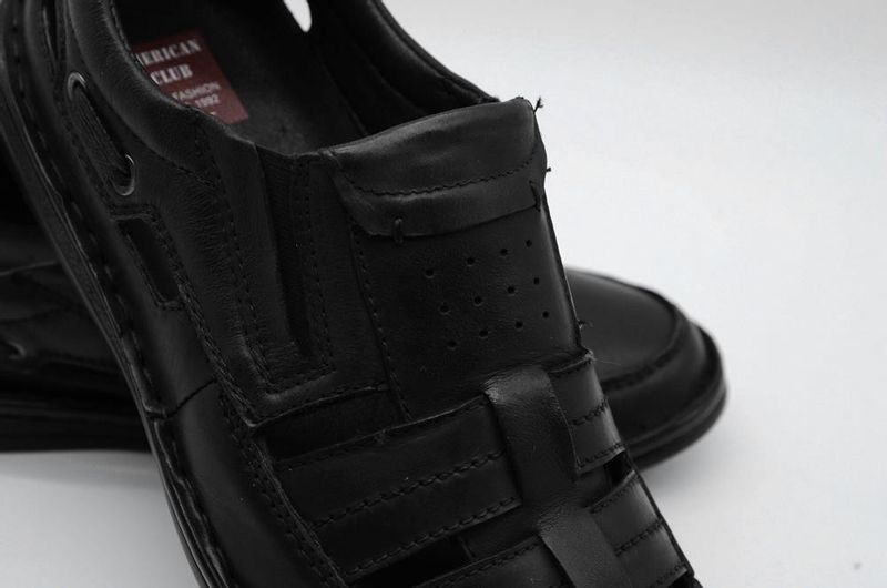 Buty męskie wsuwane American Club CY50/22 - czarne 43 zdjęcie 6