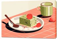 Obraz 100x70cm Deser Matcha