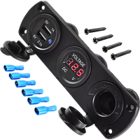 Dodatkowe Gniazdo Zapalniczki 12V USB 5V 2A Woltomierz Samochodowy Panel