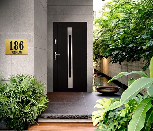 Tabliczka Tablica ADRESOWA złota DIBOND 30x20 numer domu ul. duży wybór na Arena.pl