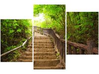 60 90CM OBRAZ 3 ELEM SCHODAMI GÓRĘ ŚCIENNY DRUK PŁÓTNO