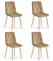 Krzesło LIBRA - brązowy aksamit / nogi kolor drewna x 4