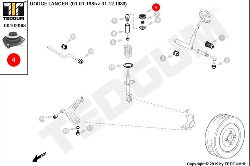 DODGE LANCER MOCOW AMORT PRZEDNIEGO GÓRNE 94-97 na Arena.pl