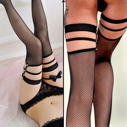 POŃCZOCHY SAMONOŚNE KABARETKI CZARNE SEKSOWNE DAMSKIE MODNE ELEGANCKIE na Arena.pl